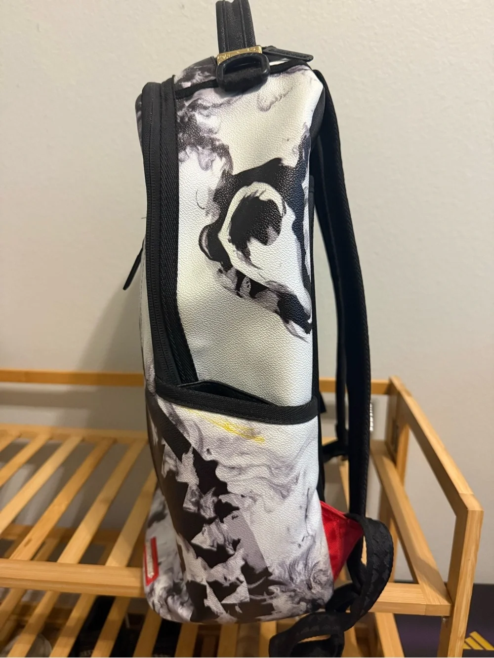 Sprayground Men’s Black & White Marble Print Backpack